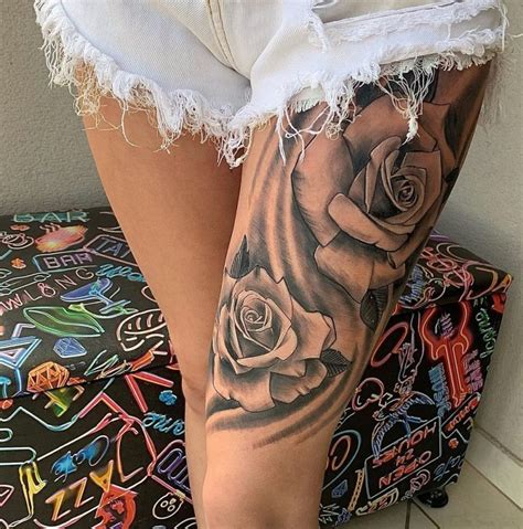 tattoo flor na coxa feminina|59+ Ideias de Tatuagem Feminina na Coxa